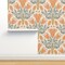 Floral Orange Mosaic Tile Lily Roman Botanical Damask Meadow Large Scale Custom Removable Wallpaper by Spoonflower Peel & Stick Wallpaper 2FT Wide
